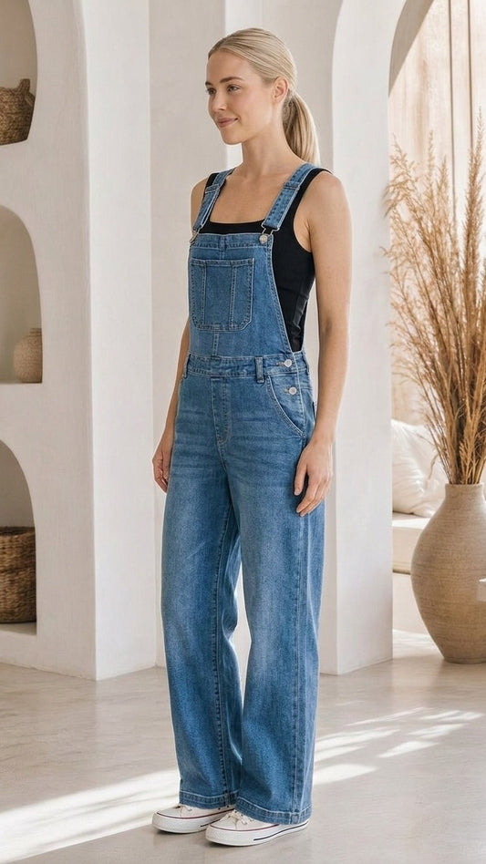 Darcy Denim Overalls – Side view