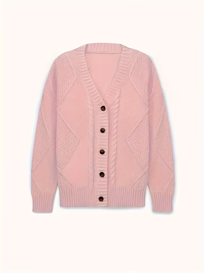 Mel | Cable Knit Button Cardigan