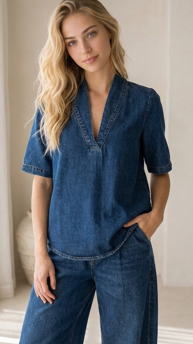 Dorothy™ - Denim Two Piece Set
