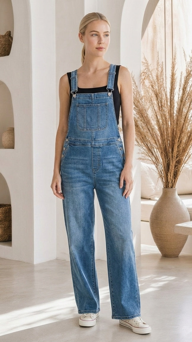 Darcy Denim Overalls – Front alt view